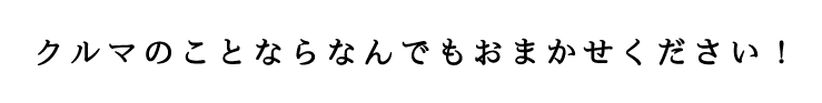 クルマのことならなんでもおまかせください！